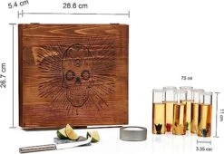 Tequila Shot Glass & Salt Gift Set For Men & Women | Six Agave Shot Glasses, Knife For Limes, One Skull Coaster, One Salt Tin | Skeleton Mahogany Wood Box Package For Tequila, Liquor Lovers -Refined Spirits Store 71M4v4Ozp1L. AC SX522