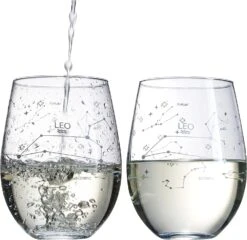 Set Of 2 Zodiac Sign Wine Glasses With 2 Wooden Coasters By The Wine Savant - Astrology Drinking Glass Set With Etched Constellation Tumblers For Juice, Water Home Bar Horoscope Gifts 18oz (Leo) -Refined Spirits Store 71M9p4O2S2L. AC SL1500