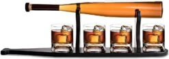 Baseball Bat Whiskey & Wine Decanter 4 Baseball Glasses, Spirits Set - Baseball Coach Gifts, Baseballs Lovers Coaches, Dad, Boyfriend, Brother, Friend Gift - For Whiskey & Wine (Baseball Bat Base) -Refined Spirits Store 71MxQbfLWHL. AC SL1500