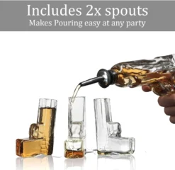 Pistol Whiskey Gun Decanter & Pistol Shot Glasses Set - Comes With A Large Carrying Case - Drinking Party Accessories, Great Gift 10 Pistol Whiskey Gun Decanter & Pistol Shot Glasses Set - Comes With A Large Carrying Case - Drinking Party Accessories, Great Gift -Refined Spirits Store 71NGMMrOXcL. AC SL1500