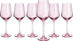 Colored Wine Glass Set,12 Oz Glasses Set Of 6, Unique Italian Style Tall Stemmed For White & Red Wine, Water, Margarita Glasses, Color Tumbler, Gift, Viral Beautiful Glassware (Blush Pink) 10 Colored Wine Glass Set,12 Oz Glasses Set Of 6, Unique Italian Style Tall Stemmed For White & Red Wine, Water, Margarita Glasses, Color Tumbler, Gift, Viral Beautiful Glassware (Blush Pink) -Refined Spirits Store 71PLEdAwfhL. AC SL1500