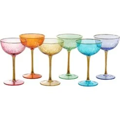 Vintage Art Deco Coupe For Champagne, Martini, Cocktails, Glasses | Set Of 6 | 7 Oz Classic Cocktail Glassware - Manhattan, Cosmopolitan, Sidecar, Crystal Speakeasy Style Saucer Goblets With Stems 11 Vintage Art Deco Coupe For Champagne, Martini, Cocktails, Glasses | Set Of 6 | 7 Oz Classic Cocktail Glassware - Manhattan, Cosmopolitan, Sidecar, Crystal Speakeasy Style Saucer Goblets With Stems -Refined Spirits Store 71QyDGkgnjL. AC SL1500