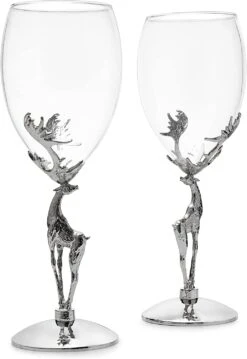 Stag Antler Set Of 2 Wine Glasses 9"H By The Wine Savant, Elegant Wine Glasses Set For Any Home Bar - Luxury Glass Stag Deer Figurine Wine Glasses, Stag Lover Gifts, Nature Lover Gifts (Wine) 12 Stag Antler Set Of 2 Wine Glasses 9"H By The Wine Savant, Elegant Wine Glasses Set For Any Home Bar - Luxury Glass Stag Deer Figurine Wine Glasses, Stag Lover Gifts, Nature Lover Gifts (Wine) -Refined Spirits Store 71SJrxLAfYL. AC SL1500