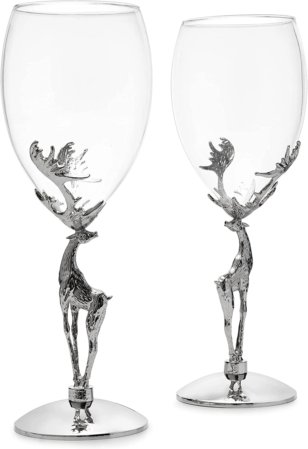 Stag Antler Set Of 2 Wine Glasses 9"H By The Wine Savant, Elegant Wine Glasses Set For Any Home Bar - Luxury Glass Stag Deer Figurine Wine Glasses, Stag Lover Gifts, Nature Lover Gifts (Wine) 6 Stag Antler Set Of 2 Wine Glasses 9"H By The Wine Savant, Elegant Wine Glasses Set For Any Home Bar - Luxury Glass Stag Deer Figurine Wine Glasses, Stag Lover Gifts, Nature Lover Gifts (Wine) - Image 6