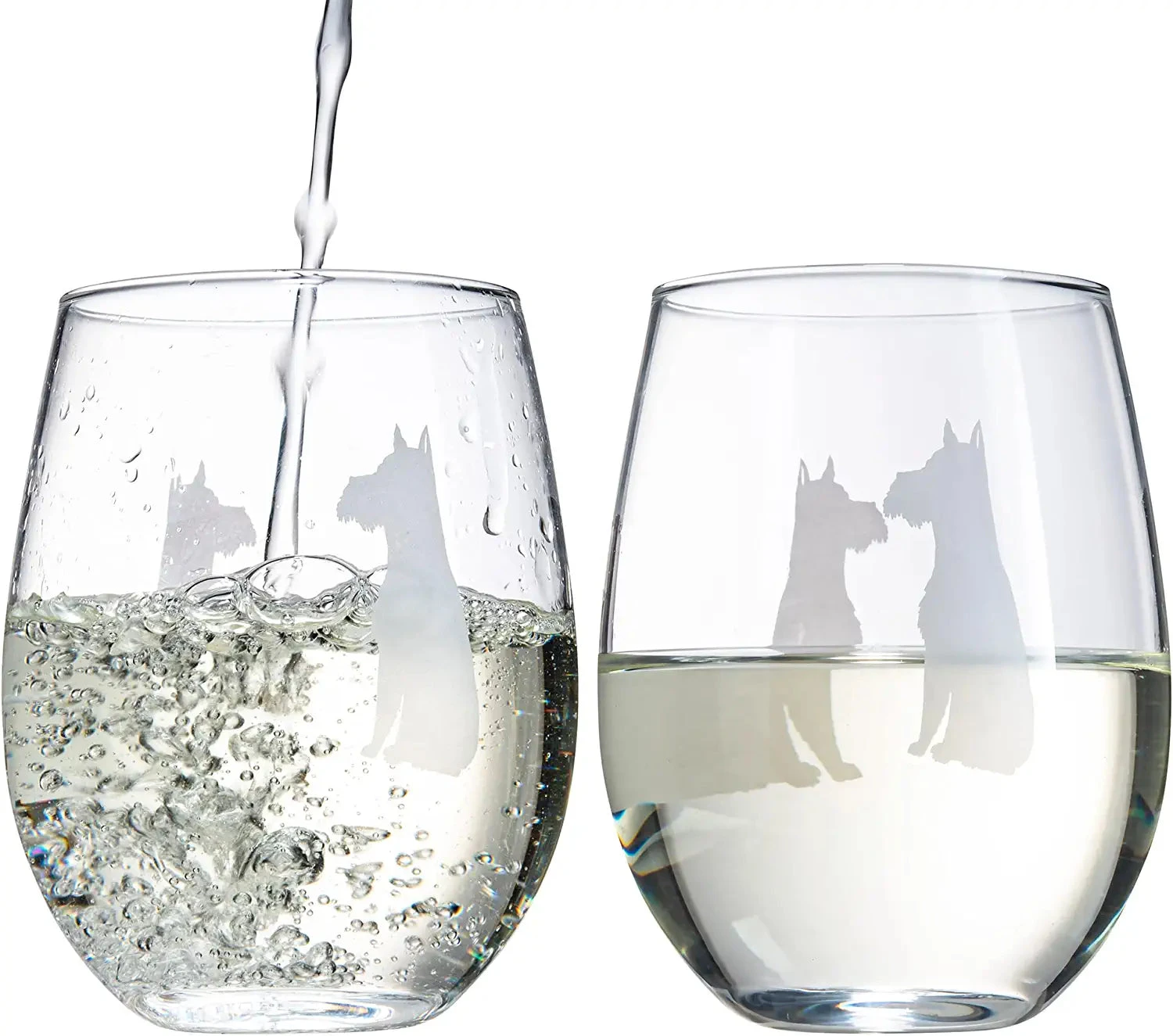 Set Of 2 Dog Stemless Schnauzer Wine Glasses By The Wine Savant - Puppy & Doggy Lover For Him And Her Dogs Silhouette - Glass Gifts Etched Tumblers For Anniversary, Wedding, Bar Gifts Schnauzer Snout 5 Set Of 2 Dog Stemless Schnauzer Wine Glasses By The Wine Savant - Puppy & Doggy Lover For Him And Her Dogs Silhouette - Glass Gifts Etched Tumblers For Anniversary, Wedding, Bar Gifts Schnauzer Snout - Image 5