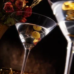 Crystal Martini Glass Set Of 2 | 10oz | Classic Luxury Cocktail With Bar Spoon & Olive Picks, Premium Hand-Blown | Classic Cocktail Clear Coupes For Manhattan, Cosmopolitan, Sidecar, Stemmed Goblets -Refined Spirits Store 71SmUGFYGaL. AC SX522