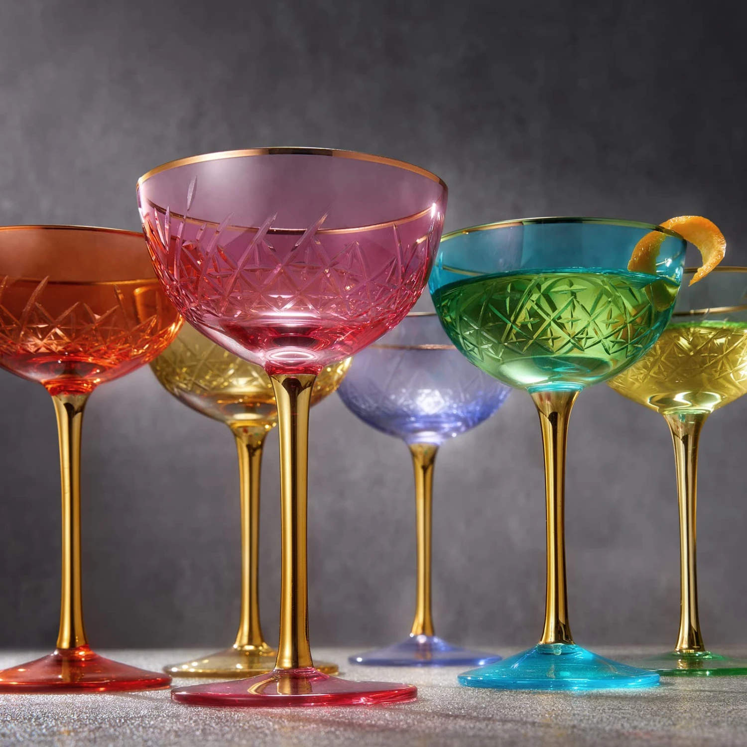 Vintage Art Deco Coupe For Champagne, Martini, Cocktails| Set Of 2 | 7 Oz Classic Cocktail Glassware - Manhattan, Cosmopolitan, Sidecar, Crystal Speakeasy Style Saucer Goblets With Stems (Pink) 5 Vintage Art Deco Coupe For Champagne, Martini, Cocktails| Set Of 2 | 7 Oz Classic Cocktail Glassware - Manhattan, Cosmopolitan, Sidecar, Crystal Speakeasy Style Saucer Goblets With Stems (Pink) - Image 5