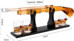 Shotgun Whiskey Decanter Set - Limited Edition - 800 Ml & 4 12oz Bullet Glasses - Unique Gift - Drinking Party Accessory, Handmade Gun Liquor Decanter, Tik Tok Gun Decanter Gifts For Dad -Refined Spirits Store 71VLgzSix8L. AC SL1500