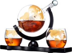 Gold Etched Whiskey Decanter Set Globe With 2 Gold Etched Globe Whisky Glasses - Perfect For A Birthday, Decanter Set For Whiskey, Scotch, Bourbon (27 Oz) (Gold) -Refined Spirits Store 71WDc9DI46L. AC SL1500 4513600e d61f 4098 9af8 d5d50876602e