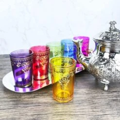 The Wine Savant Moroccan Glasses Artisan Hand-Made Multipurpose 170 Ml 6 Oz Tea And Wine Morrocan Tumbler Marrakech & Casablanca Tea Cups Set Of 6 (6 Colors) -Refined Spirits Store 71WZ4CXjJpL. AC SL1500