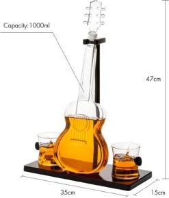 Guitar Whiskey & Wine Decanter & Mahogany Base - The Wine Savant 1000 ML Glass Decanter With 2 10oz Glasses 14" For Whiskey Music Lover & Guitar Player Gifts Musician Music Lovers -Refined Spirits Store 71WwiLngXnL. AC SL1500