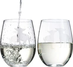 Set Of 2 Chihuahua Dog Stemless Wine Glasses - Chihuahueño Puppy & Doggy Lover For Him & Her - Dogs Silhouette - Glass Gifts Etched Tumblers For Anniversary, Wedding, Home Bar Gifts -Refined Spirits Store 71YQrJcWt8L. AC SL1500