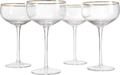 Coupe Cocktail Glasses 7 Oz, Set Of 4 Classic Manhattan Glasses For Cocktails, Libbey Champagne Coupe, Classic Coupe Glasses With Gold Rim, Crystal With Stems Wine Savant -Refined Spirits Store 71ZVw8H E0L. AC SL1500