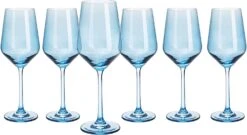 Colored Wine Glass Set, 12oz Glasses Set Of 6 Baby Shower Gender Reveal Boy Or Girl Decor Baby Announcement Unique Italian Style Tall Stemmed For White & Red Wine Elegant Glassware (Cobalt Blue) -Refined Spirits Store 71Zw8N1b2cL. AC SL1500