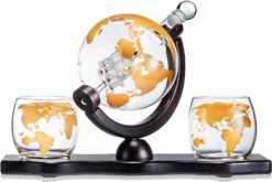Gold Etched Whiskey Decanter Set Globe With 2 Gold Etched Globe Whisky Glasses - Perfect For A Birthday, Decanter Set For Whiskey, Scotch, Bourbon (27 Oz) (Gold) -Refined Spirits Store 71acwEmDd9L. AC SL1500 fb303414 77ac 487f 8fec 09b798969ab5