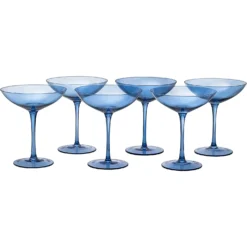 Cobalt Blue Colored Champagne Coupe Glasses 12oz Set Of 6 By The Wine Savant - Toasting Glasses, Wedding Party Champagne Cocktail Blue Champagne Colored Glasses Prosecco, Mimosa, Home Bar Glassware -Refined Spirits Store 71bC2 yl67L. AC SL1500
