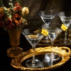 Crystal Martini Glass Set Of 4 | 10oz | Classic Luxury Cocktail With Bar Spoon & Olive Picks, Premium Hand-Blown | Classic Cocktail Clear Coupes For Manhattan, Cosmopolitan, Sidecar, Stemmed Goblets -Refined Spirits Store 71dJf6 5tEL. AC SL1500