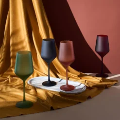 Frosted Colored Crystal Wine Glass | Set Of 4 | Italian Style Tall Drinkware -Refined Spirits Store 71dyA7dowzL. AC SL1500