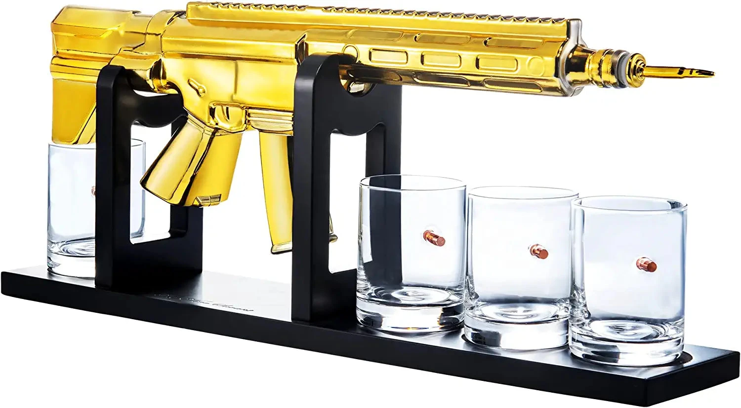 AR15 Gold Whiskey Decanter Set With 4 Bullet Whiskey Glasses - The Wine Savant, Gift For Fathers, Uncles, Sons - Veteran Gifts, Military Gift, Home Bar Gift, Father's Day 6 AR15 Gold Whiskey Decanter Set With 4 Bullet Whiskey Glasses - The Wine Savant, Gift For Fathers, Uncles, Sons - Veteran Gifts, Military Gift, Home Bar Gift, Father's Day - Image 6