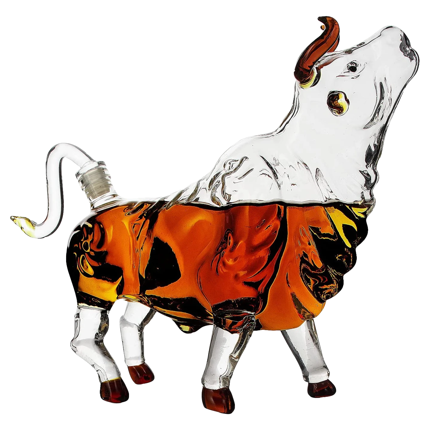 The Wine Savant Charging Bull Heads Up Animal Liquor Decanter Made For Bourbon, Whiskey, Scotch, Rum, Or Tequila, Zodiac Shape 1 The Wine Savant Charging Bull Heads Up Animal Liquor Decanter Made For Bourbon, Whiskey, Scotch, Rum, Or Tequila, Zodiac Shape