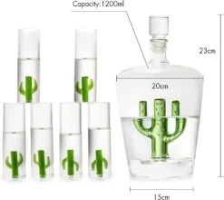 Tequila Decanter Set With Cactus Decanter And 6 Cactus Shot Glasses Set, Perfect For Holiday Gifts For Tequila Lovers, 25 Ounce Bottle, 3 Ounce Shot Glasses Cinco De Mayo, Reposado Gift (Cactus) -Refined Spirits Store 71iagSuBorL. AC SL1500