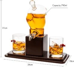 Boxing Glove Wine & Whiskey Decanter Set 750Ml 13" X 13" With 2 - 10oz Boxing Glasses By The Wine Savant For Liquor, Whiskey - Unique Boxing Gift Set, Boxer Gifts, Gifts For Boxing Enthusiasts! -Refined Spirits Store 71kVUm B0gL. AC SL1500