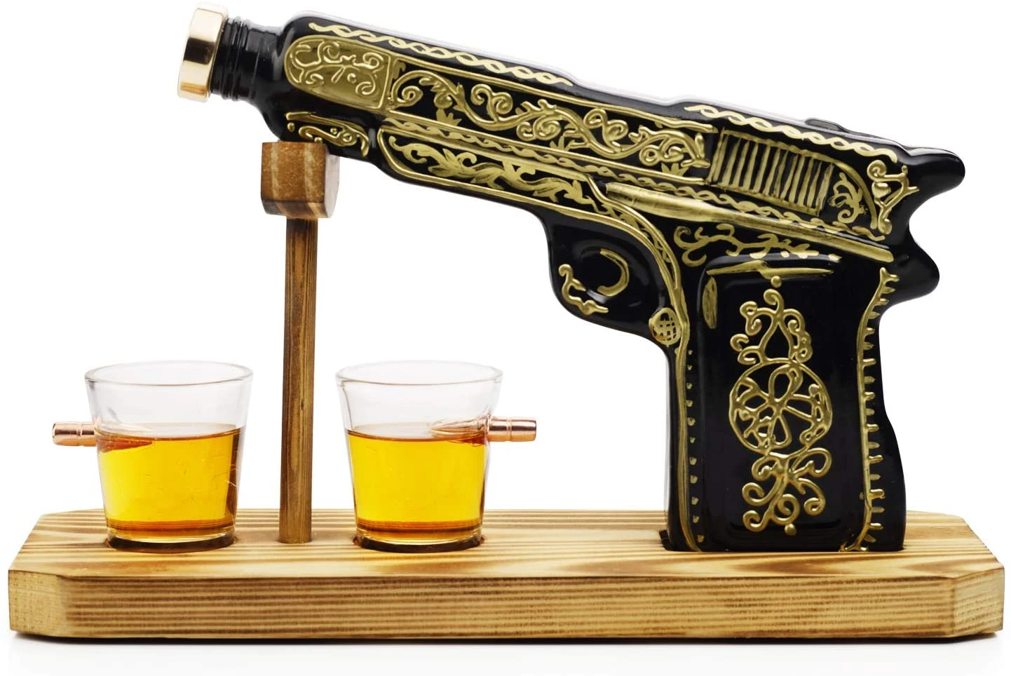 Hand Painted Pistol Whiskey & Wine Decanter By The Wine Savant - Pistol Whiskey Gun Decanter & 2 Bullet Shot Glasses - Military Gifts, Veteran Gifts, Law Enforcement Gifts, Home Bar Gifts, Drinking 5 Hand Painted Pistol Whiskey & Wine Decanter By The Wine Savant - Pistol Whiskey Gun Decanter & 2 Bullet Shot Glasses - Military Gifts, Veteran Gifts, Law Enforcement Gifts, Home Bar Gifts, Drinking - Image 5