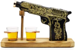 (UAE ONLY) Glass Hand Painted Pistol Whiskey Gun Decanter & Pistol Shot Glasses Set, With 2 Bullet Shot Glasses 8 (UAE ONLY) Glass Hand Painted Pistol Whiskey Gun Decanter & Pistol Shot Glasses Set, With 2 Bullet Shot Glasses -Refined Spirits Store 71mz4GxqNaL. AC SL1500 68c1d25c 2ae2 4382 b3fc c945c2f18e27