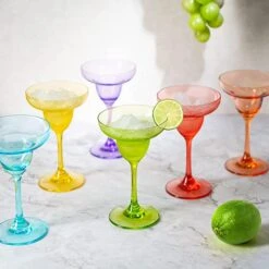 The Wine Savant Hand Blown Colorful Margarita & Martini Glass (Set Of 6) – Fancy 7.4oz Luxury Hand Blown For Cocktails, Water, Wine, Juice, & Champagne Glasses Cinco De Mayo Large Party, Set Of 6 -Refined Spirits Store 71oBtApYkLL. AC SX679