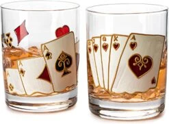 Playing Cards Drinking Glasses - Artisanal Hand Painted Players Casino Set Of 2 Water, Wine & Whiskey Glasses - The Wine Savant - Crystal Glassware - Gift Idea For Him, Birthday, Housewarming - 12oz 9 Playing Cards Drinking Glasses - Artisanal Hand Painted Players Casino Set Of 2 Water, Wine & Whiskey Glasses - The Wine Savant - Crystal Glassware - Gift Idea For Him, Birthday, Housewarming - 12oz -Refined Spirits Store 71oxc74WvfL. AC SL1500