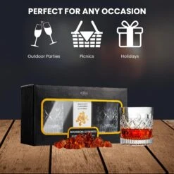 Bourbon Gummy Gift Set & Two Whiskey Glasses - Includes Bourbon Flavored Candy Bears & 2 Crystal Lowball Glassware - Gift For Whisky, Scotch Lovers, Him, Dad, Or Husband, Tasting Set For Holiday -Refined Spirits Store 71pn3awpC0L. SL1500