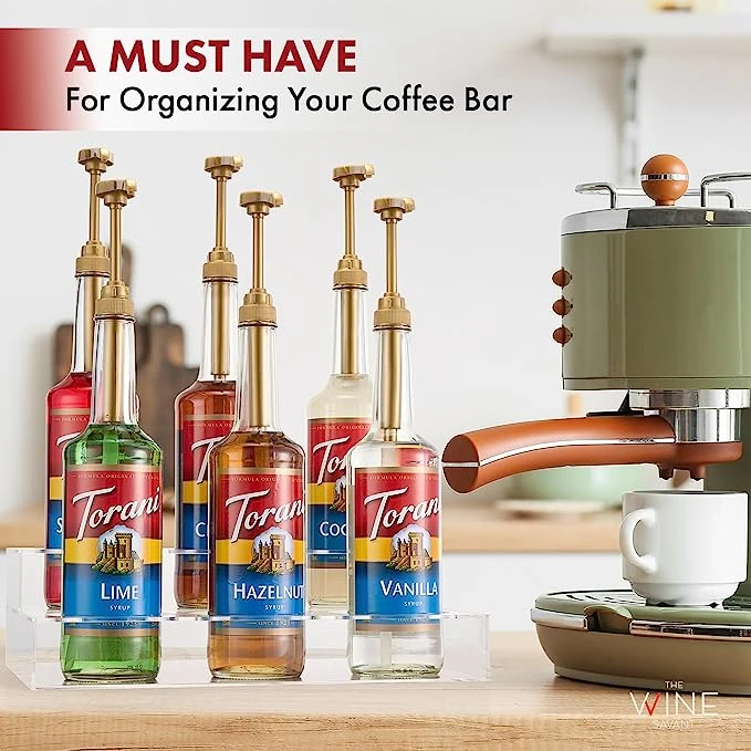 Acrylic Bottle Holder, Coffee Syrup Rack Display Case | 2-Tiered 6 Bottle | Wine Bar Bottle Rack, Clear Shelf Rack For Kitchen, Countertop, Fridge Pantry Storage Organizer - Wine, Soda, Cans, Liquor 2 Acrylic Bottle Holder, Coffee Syrup Rack Display Case | 2-Tiered 6 Bottle | Wine Bar Bottle Rack, Clear Shelf Rack For Kitchen, Countertop, Fridge Pantry Storage Organizer - Wine, Soda, Cans, Liquor - Image 2