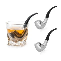 Pipe Whiskey Chillers, Gentlemen Pipe Set Of 2 By The Wine Savant - Stainless Steel Whiskey Stones, Rocks For Scotch, Bourbon, Brandy, Home Bar Decor Gifts Accessories, Birthdays, Bachelor Parties -Refined Spirits Store 71rvP6SU4aL. SL1500