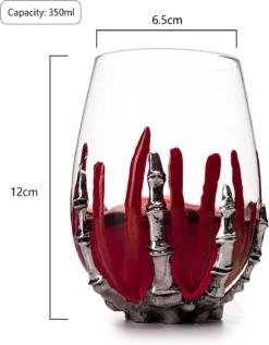 Skeleton Wine Glass, Bloody Hand Wine Skull Glass - 12oz Skeleton Glasses 5" H, Goth Gifts, Skeleton Gifts, Skeleton Decor, Spooky Wine Gift Set, Themed Parties! 9 Skeleton Wine Glass, Bloody Hand Wine Skull Glass - 12oz Skeleton Glasses 5" H, Goth Gifts, Skeleton Gifts, Skeleton Decor, Spooky Wine Gift Set, Themed Parties! -Refined Spirits Store 71sgcmO8wgL. AC SL1500