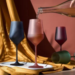 Frosted Colored Crystal Wine Glass | Set Of 4 | Italian Style Tall Drinkware -Refined Spirits Store 71srqNngvFL. AC SL1500