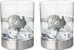 The Wine Savant Turkey Whiskey Glasses Set Of 2, Old Fashioned Whiskey, Rum, Brandy, Scotch Glasses, Elegant Badge, Thanksgiving 11 OZ, Gifts For Men, Women, Pheasant Quail Hunting Gifts Glass -Refined Spirits Store 71tgCupNxAL. AC SL1500