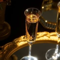 Vintage Crystal Champaign Flute Glasses, Set Of 2, Clear Radiance - Hand Blown Crystal Champagne Glasses - Hand Blown Classy Glass - Timeless Art Deco Design - Gift For Wedding, Anniversary, Christmas -Refined Spirits Store 71vLEPeMBVL. AC SX522