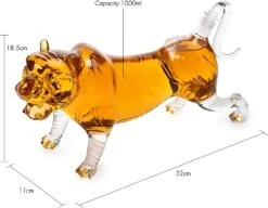 Tiger Decanter 1000ml 11"L Whiskey And Wine Decanter By The Wine Savant 7"H, Tiger Glass Decanter For Whiskey, Scotch, Spirits, Wine, For Whiskey Lovers, Tiger Lovers, Tiger King Gifts -Refined Spirits Store 71vzIS3J1xL. AC SL1500