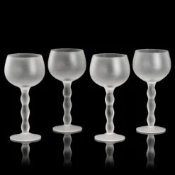 The Wine Savant Aesthetic Cloud Elegant Crystal Wine & Water Glasses, Hand Blown, Premium Trendy Sand Blasted Glasses - Stemmed Red White Wine Glasses, 100% Lead-Free - Pinot Noir - 7 Oz Rim
