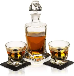 Whiskey Stones & Decanter Gift Set For Men & Women, By The Wine Savant, 2 XL Stainless Steel Whiskey Balls, 2 Twist Glasses, Whiskey Decanter, 2 Coasters, Freezer Pouch & Special Tongs In Pinewood Box -Refined Spirits Store 71y9zuMDu5L. AC SL1470 f3181e1c 956d 4799 867a d119bfdbc285