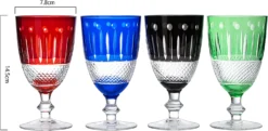 The Wine Savant Crystal Italian Multicolor Design Cups -Set Of 4 Short Chalice Glasses 8oz 5.7" H Venetian Italian Style Red, Blue, Green, Black Glasses, Great For Dinner Parties, Bars & Weddings -Refined Spirits Store 71zhVZFDvVL. AC SL1500
