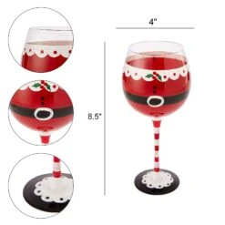 Santa's Elf Stemmed Wine & Water Glasses - Set Of 2 - Shining Red & Black, 9" H - Christmas & Holiday Parties Glassware - Xmas Tree - Set Of 2, 17.5oz - Santa Festive Glass - Great Gift! 7 Santa's Elf Stemmed Wine & Water Glasses - Set Of 2 - Shining Red & Black, 9" H - Christmas & Holiday Parties Glassware - Xmas Tree - Set Of 2, 17.5oz - Santa Festive Glass - Great Gift! -Refined Spirits Store 7 19