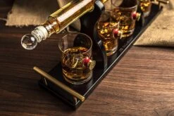 Shotgun Gun Large Whiskey & Wine Decanter Set Bullet Glasses - Limited Edition Elegant Rifle Gun Whiskey Decanter 22.5" With 4 Shotgun Bullet Whiskey Glasses And Mohogany Wooden Base The Wine Savant -Refined Spirits Store 8