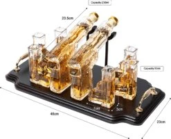 Pistol Whiskey & Wine Decanter - Gifts For Men & Dad, 2 Gun Whiskey Decanter Set With 6 Oz Pistols Shot Glasses - Cool Liquor Dispenser For Home Bar Unique Birthday Gift Ideas From Dad… -Refined Spirits Store 811T07ycD4L. AC SL1500