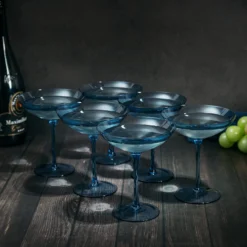 Cobalt Blue Colored Champagne Coupe Glasses 12oz Set Of 6 By The Wine Savant - Toasting Glasses, Wedding Party Champagne Cocktail Blue Champagne Colored Glasses Prosecco, Mimosa, Home Bar Glassware -Refined Spirits Store 8139g9Te4dL. AC SL1500