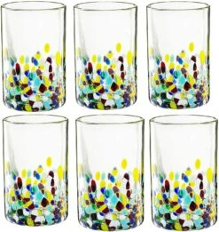 Hand Blown Mexican Drinking Glasses – Set Of 6 Confetti Rock Design Glasses By The Wine Savant (Climbing Confetti) 5 Hand Blown Mexican Drinking Glasses – Set Of 6 Confetti Rock Design Glasses By The Wine Savant (Climbing Confetti) -Refined Spirits Store 813g0EJ7ZeL. AC SL1500