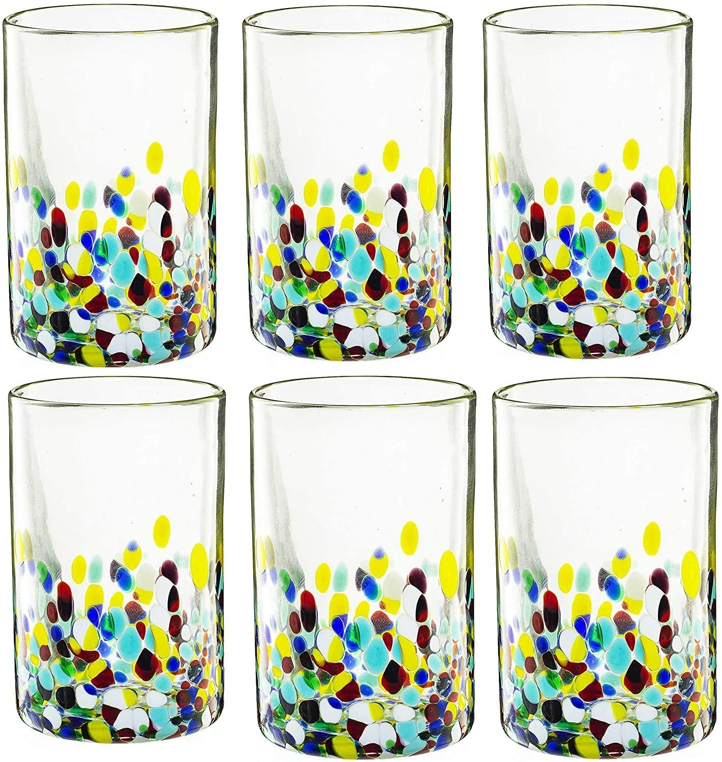 Hand Blown Mexican Drinking Glasses – Set Of 6 Confetti Rock Design Glasses By The Wine Savant (Climbing Confetti) 3 Hand Blown Mexican Drinking Glasses – Set Of 6 Confetti Rock Design Glasses By The Wine Savant (Climbing Confetti) - Image 3
