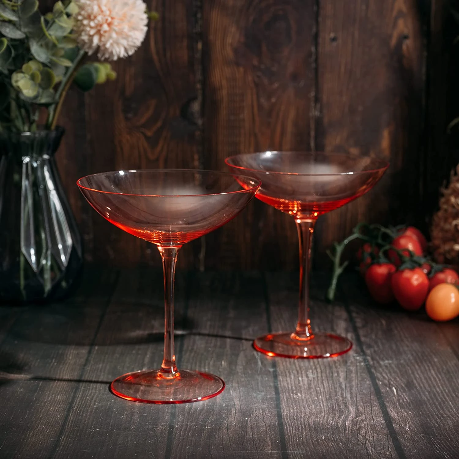 The Wine Savant Champagne Coupes 12oz Colorful Champagne Glasses, Prosecco, Mimosa Glasses Set, Cocktail Glass Set, Bar Glassware Luster Glasses (2, Orange) 3 The Wine Savant Champagne Coupes 12oz Colorful Champagne Glasses, Prosecco, Mimosa Glasses Set, Cocktail Glass Set, Bar Glassware Luster Glasses (2, Orange) - Image 3