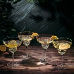 Margarita Cocktail Glasses, Party Colored Rims Cocktail Glasses 12oz Set Of 4 By The Wine Savant - Fiesta Party Decoration Glasses, Mexican Glasses, Fun Box Adios Bitchachos, Thick Stem, Heavy Duty -Refined Spirits Store 81D87addtML. AC SL1500