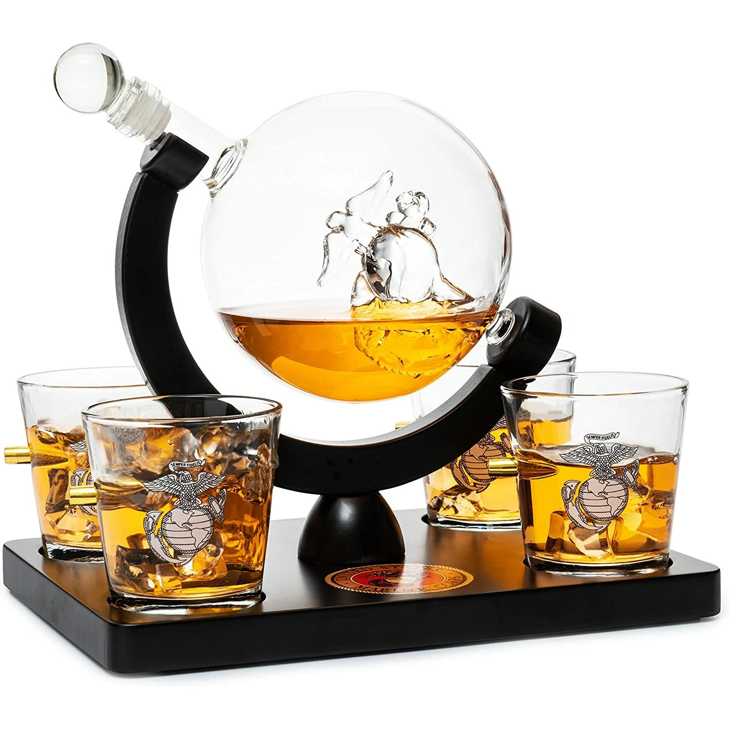 Marine Decanter Set With Four 3 Oz Shot Glasses 1000ml Marines Gift Decanter By The Wine Savant - Marine Gifts, Army Gifts, Veteran Gifts 5 Marine Decanter Set With Four 3 Oz Shot Glasses 1000ml Marines Gift Decanter By The Wine Savant - Marine Gifts, Army Gifts, Veteran Gifts - Image 5